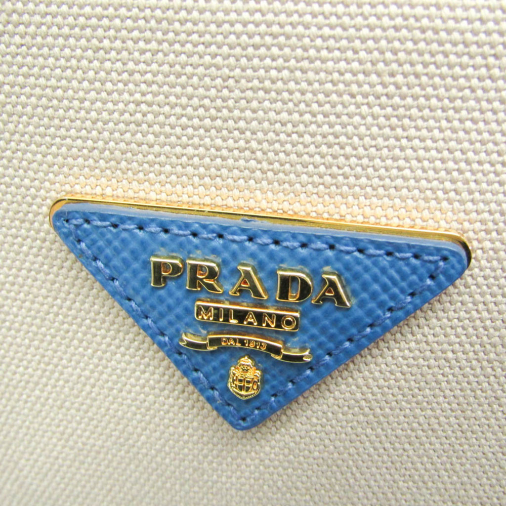 PRADA Cream Canvas Saffiano Shoulder Bag - Picture 9 of 16